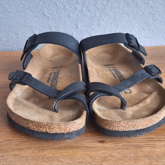 Birkenstock Mayari Sandal Women’s 41 US 10 10.5 Black Regular Leather Birko-Flor - Picture 2 of 11